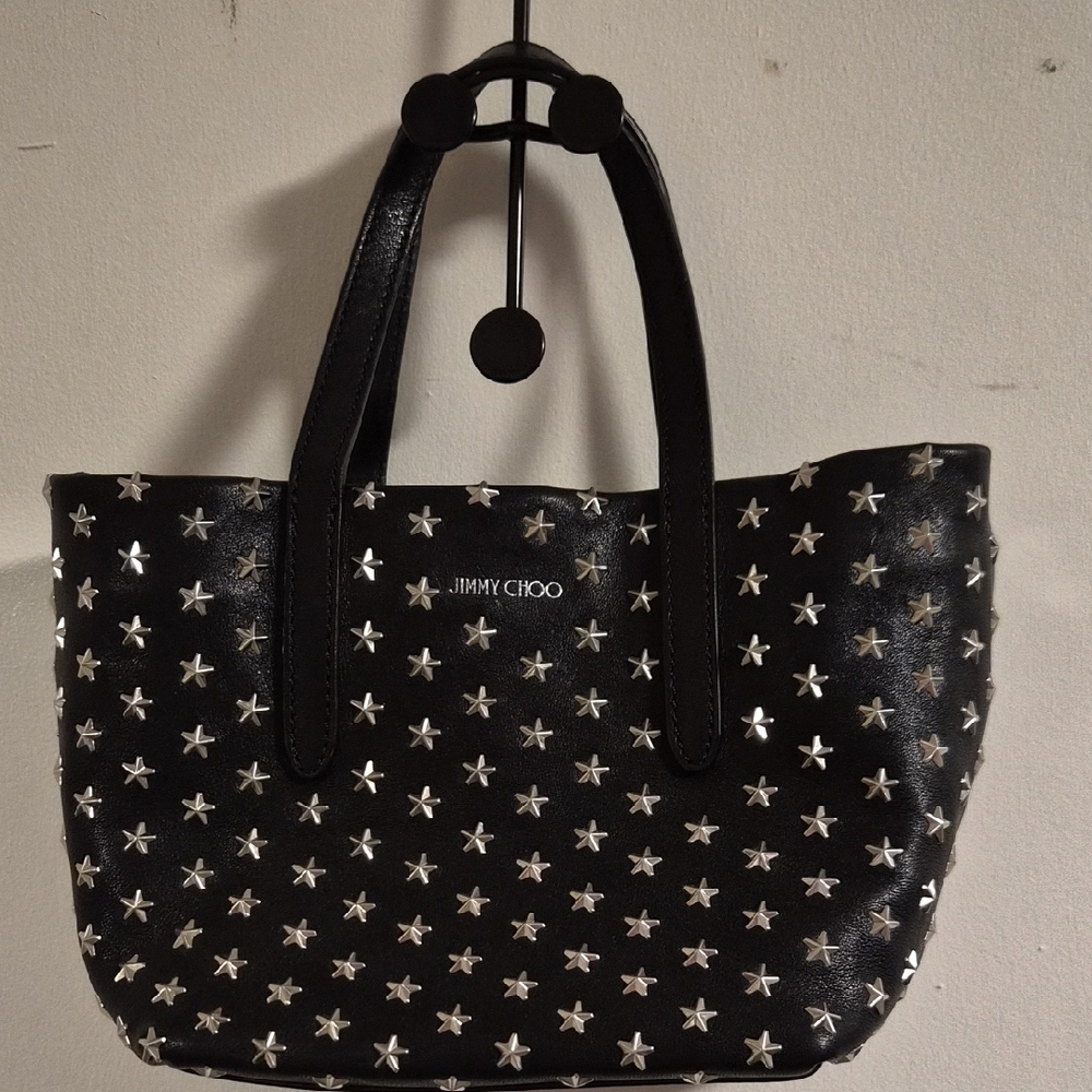 Jimmy Choo Black and Silver Star-Studded Women's Bag